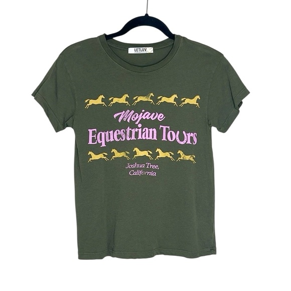 Anthropologie LETLUV Mojave Equestrian Tours Graphic Print Tee size XXS - Picture 1 of 11